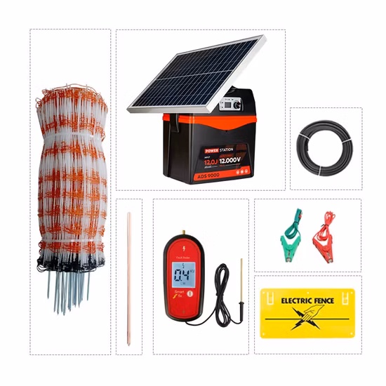 Lydite kit de rede temporária para aves, espinho duplo personalizado, cerca elétrica com 14 postes para frango/ovelha/porco/animais pequenos